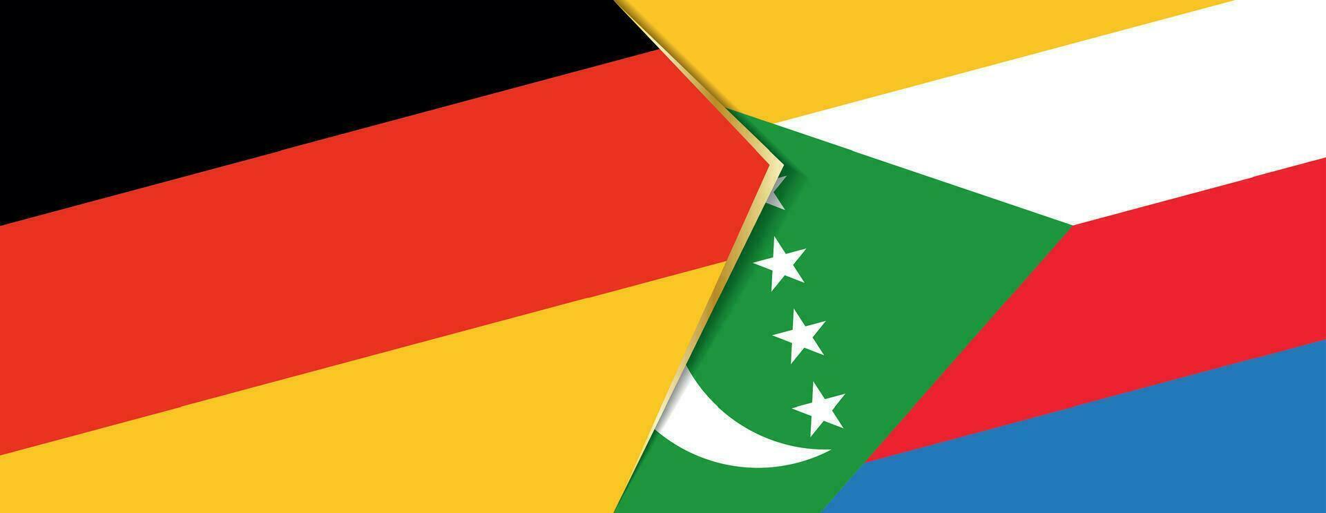 Germany and Comoros flags, two vector flags.