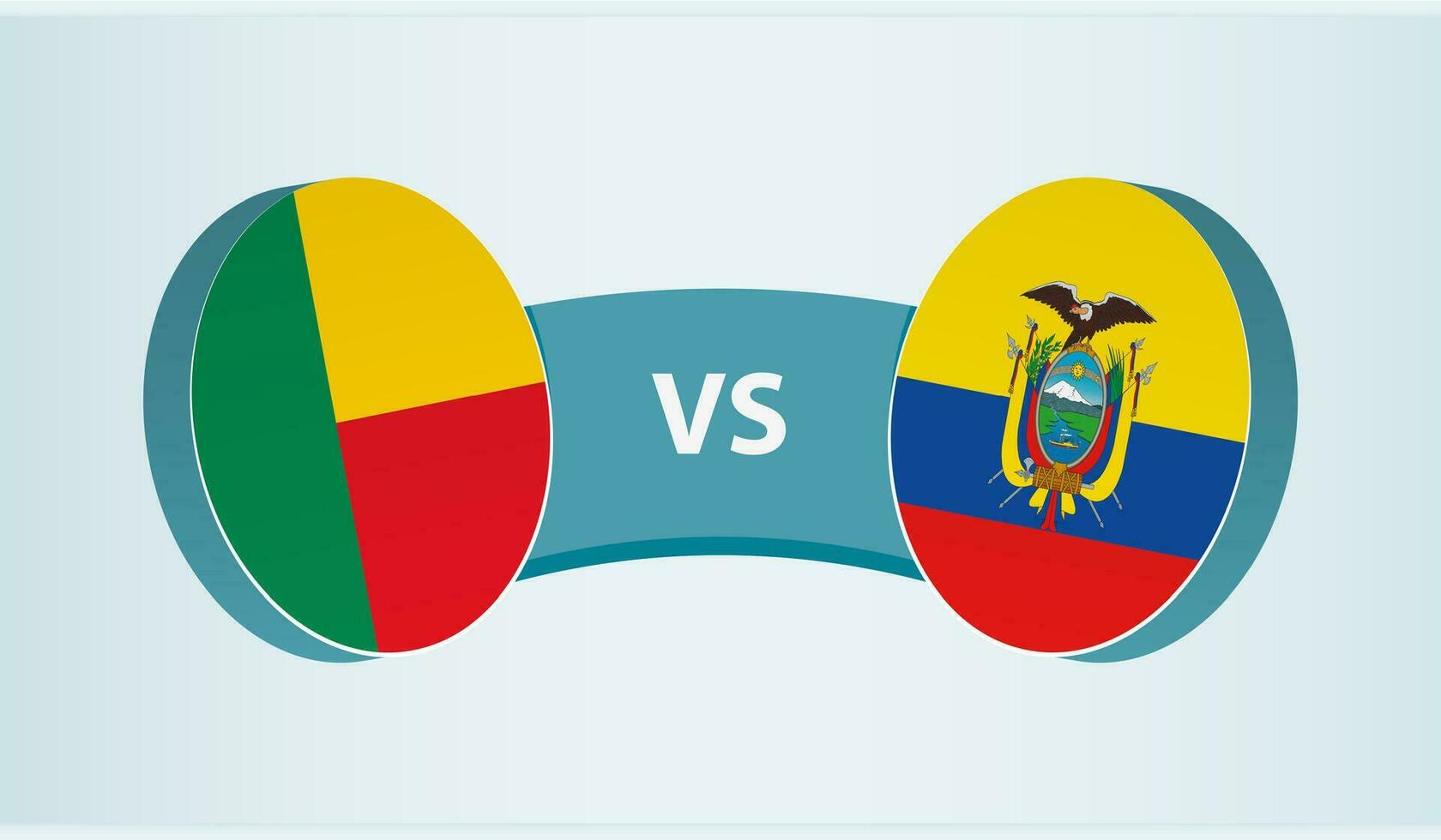 benin versus Ecuador, equipo Deportes competencia concepto. vector