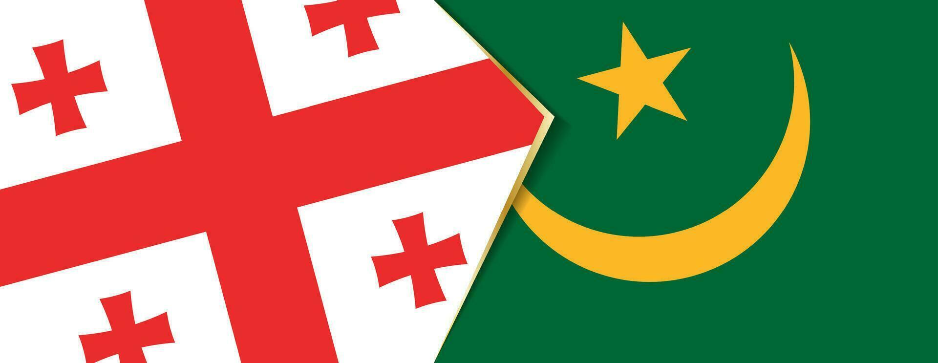 Georgia y Mauritania banderas, dos vector banderas