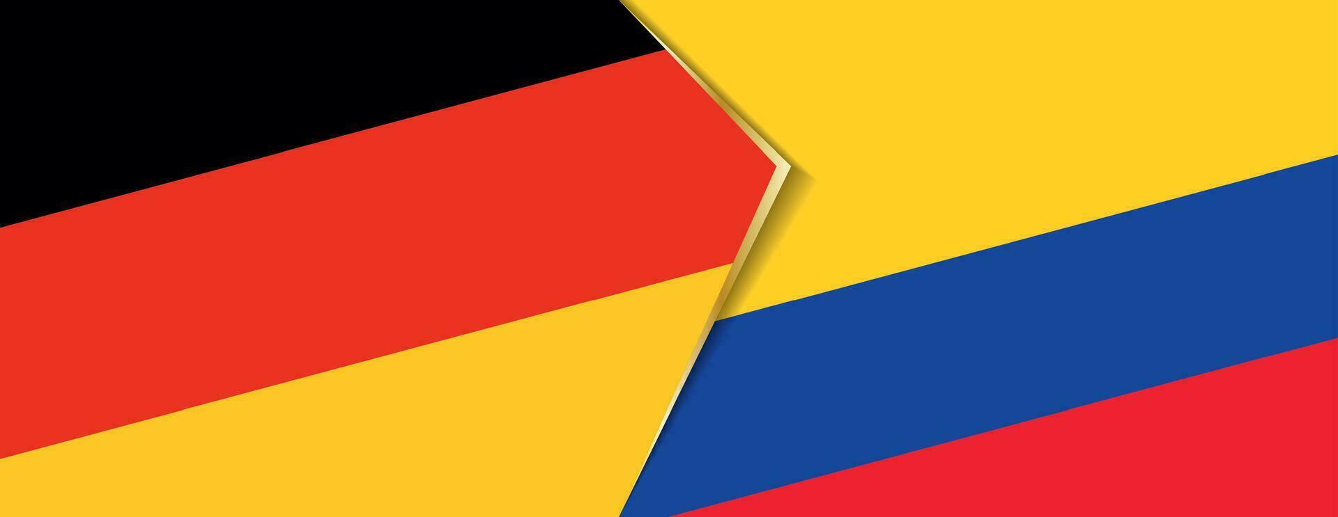 Alemania y Colombia banderas, dos vector banderas