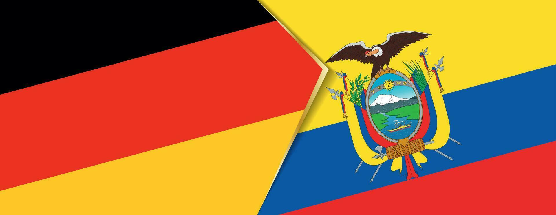 Alemania y Ecuador banderas, dos vector banderas