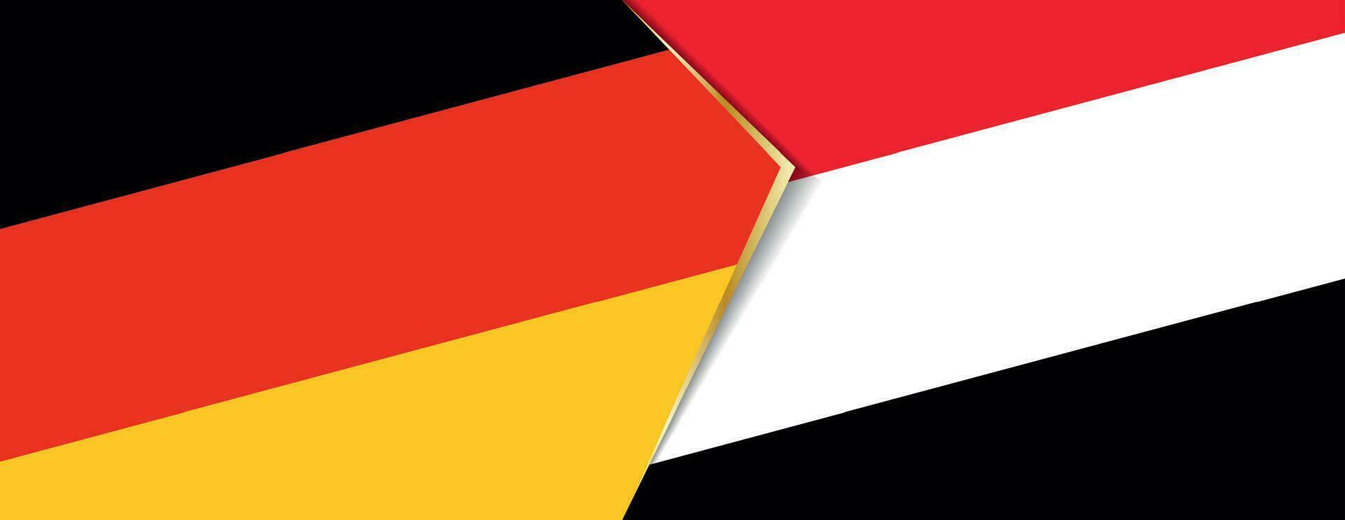 Germany and Yemen flags, two vector flags.