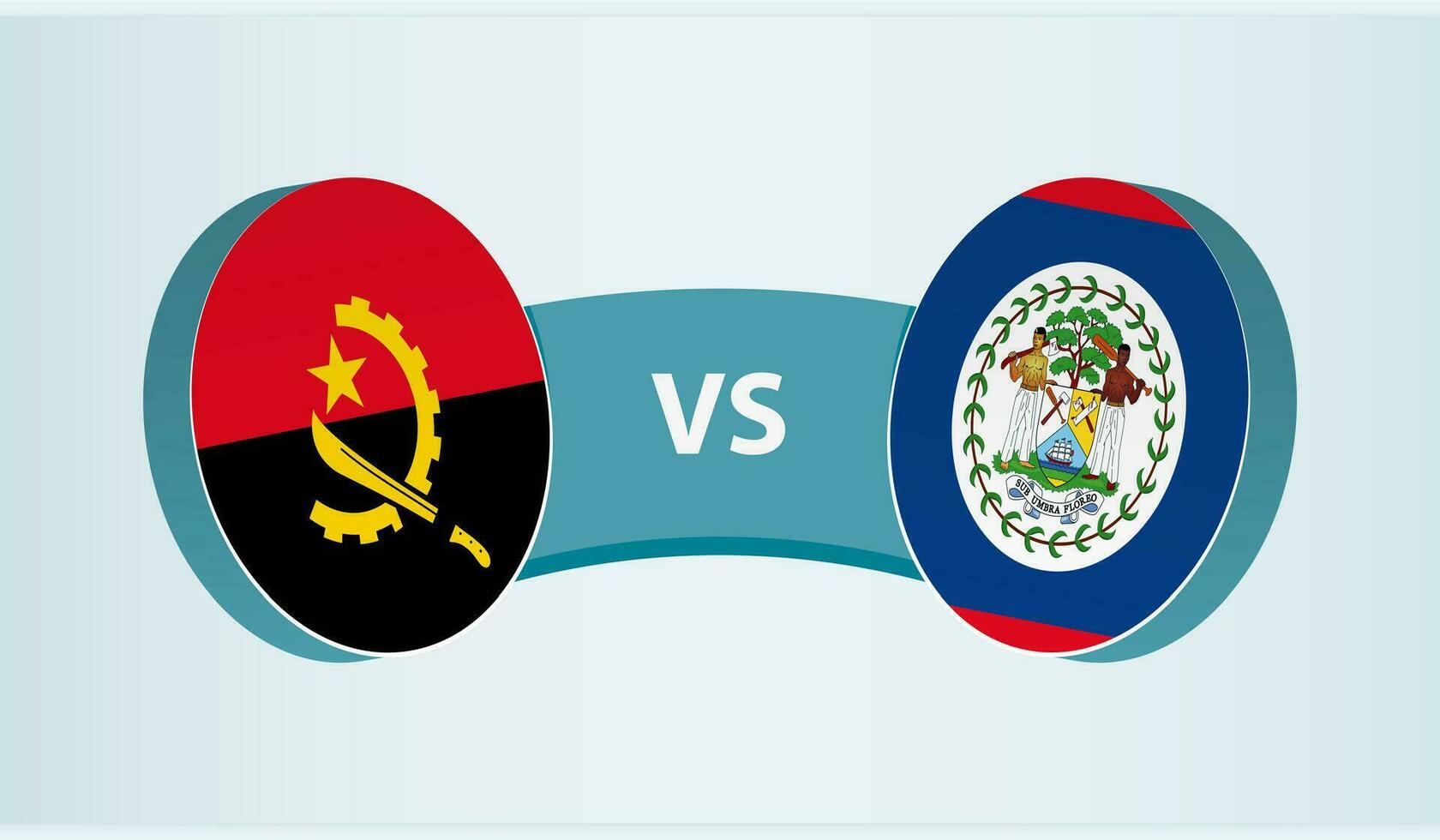 angola versus belice, equipo Deportes competencia concepto. vector