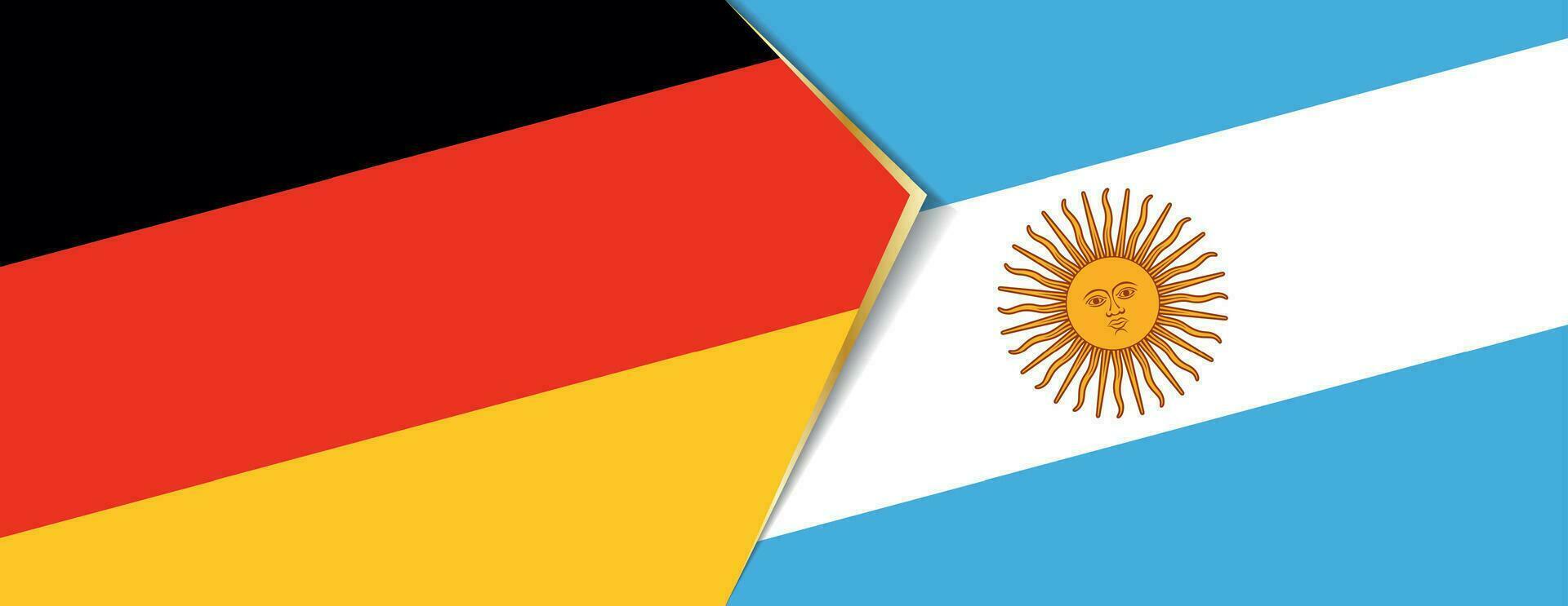 Alemania y argentina banderas, dos vector banderas