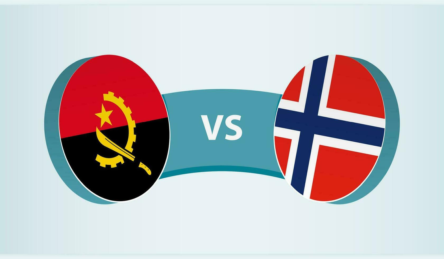 Angola versus Norway, team sports competition concept. vector