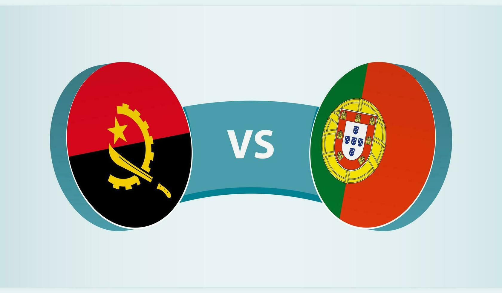Angola versus Portugal, team sports competition concept. vector