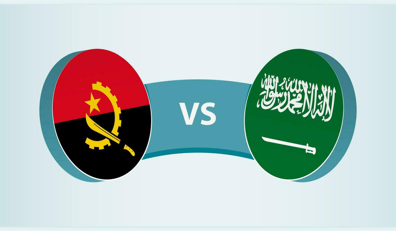 Angola versus Saudi Arabia, team sports competition concept. vector