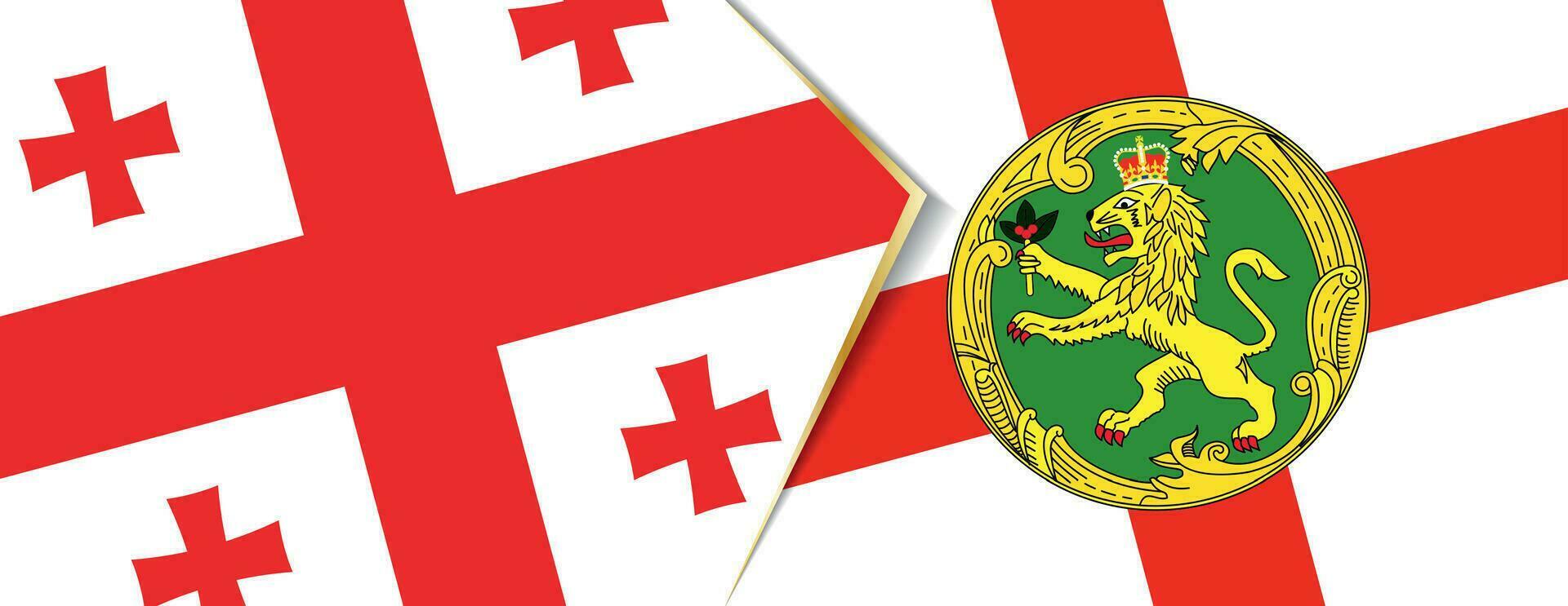 Georgia and Alderney flags, two vector flags.