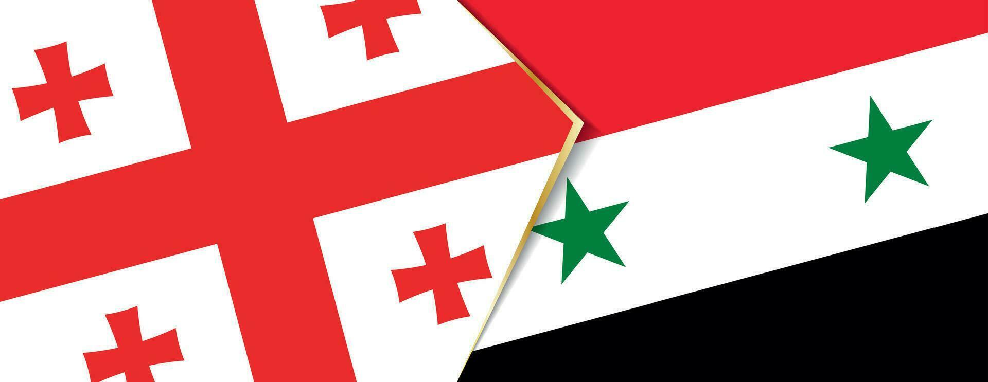 Georgia and Syria flags, two vector flags.