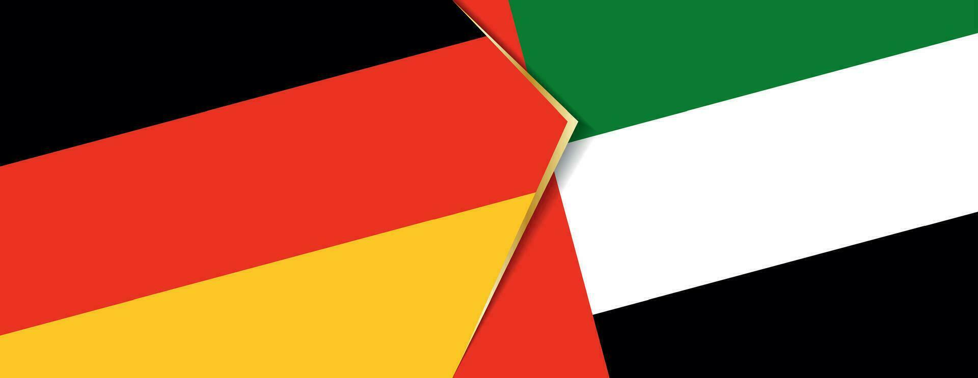 Alemania y unido árabe emiratos banderas, dos vector banderas