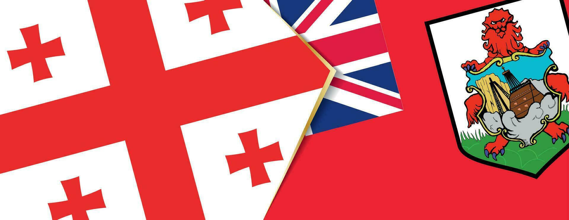 Georgia and Bermuda flags, two vector flags.