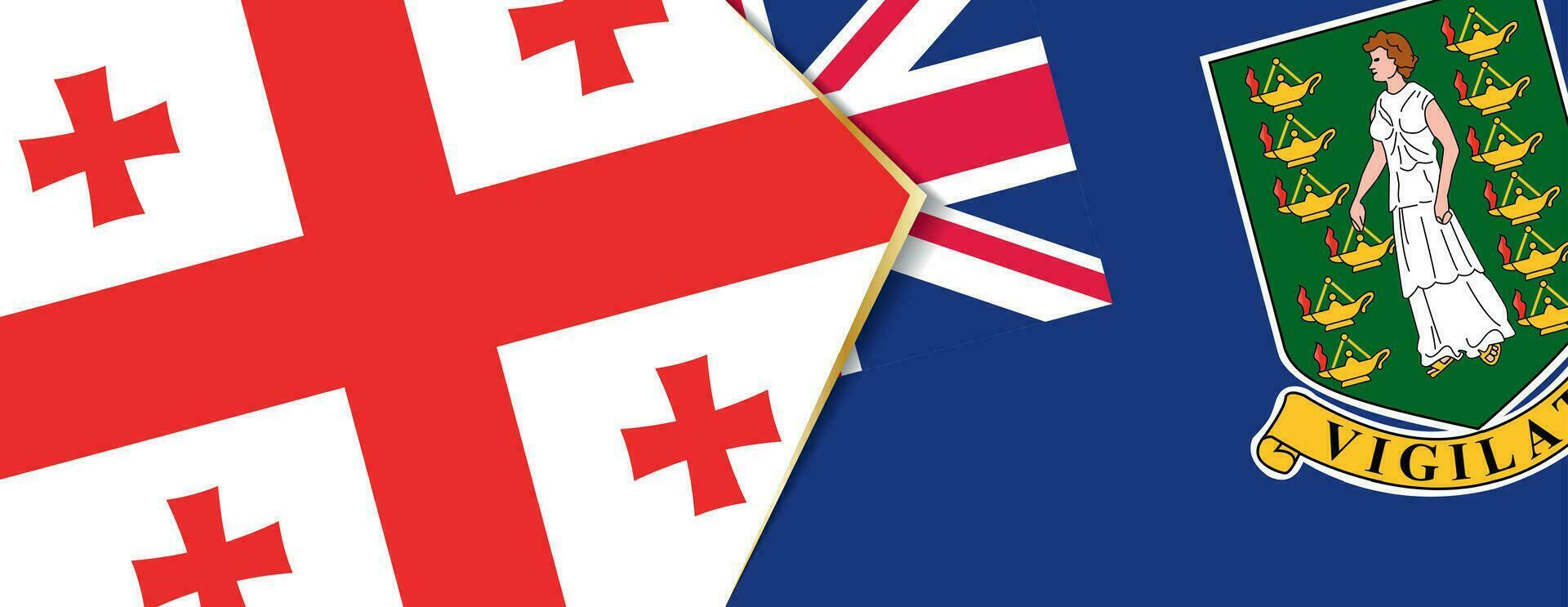 Georgia and British Virgin Islands flags, two vector flags.