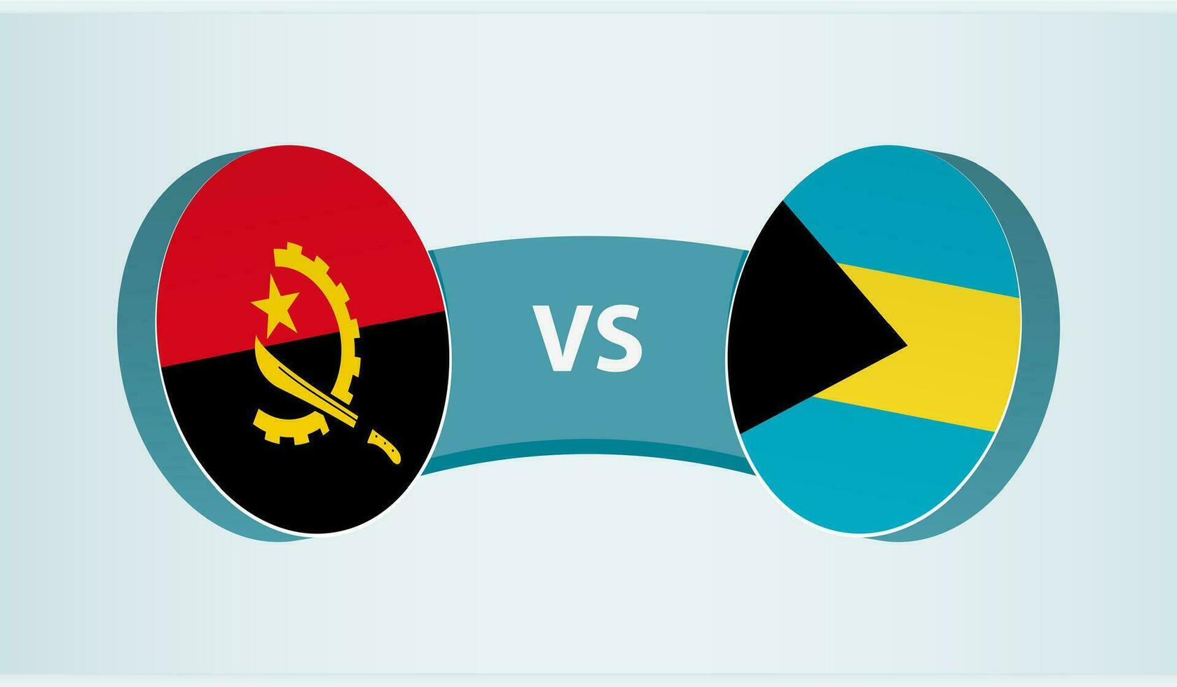 angola versus el bahamas, equipo Deportes competencia concepto. vector