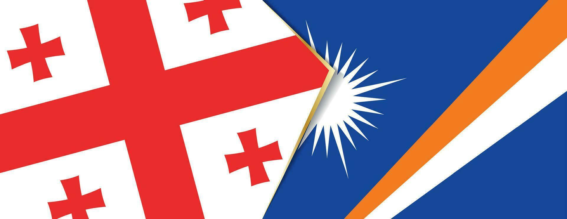 Georgia and Marshall Islands flags, two vector flags.