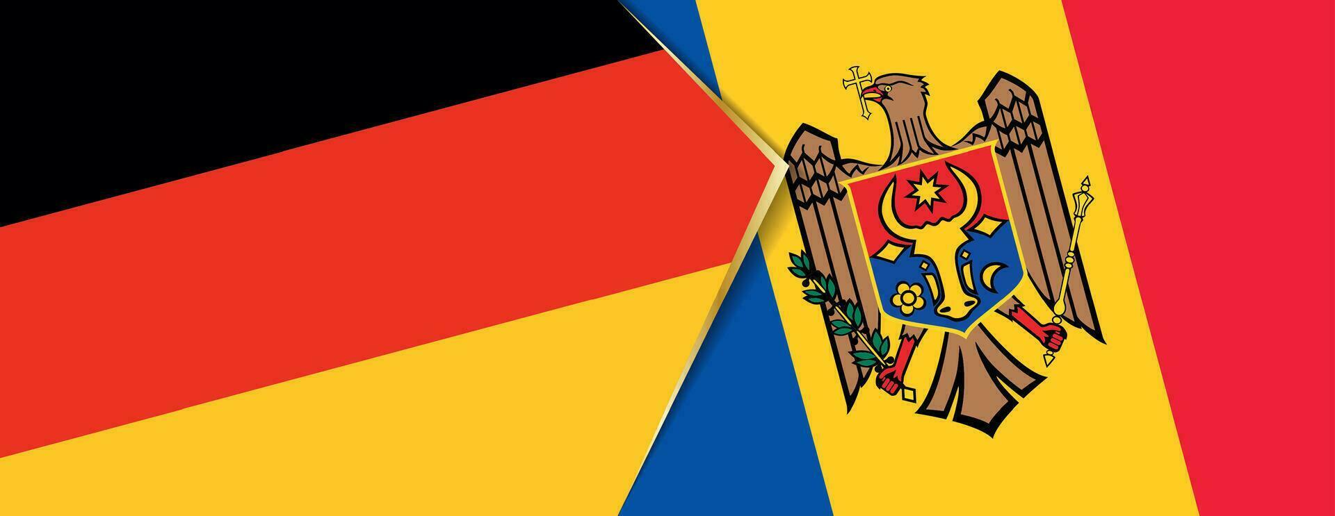 Germany and Moldova flags, two vector flags