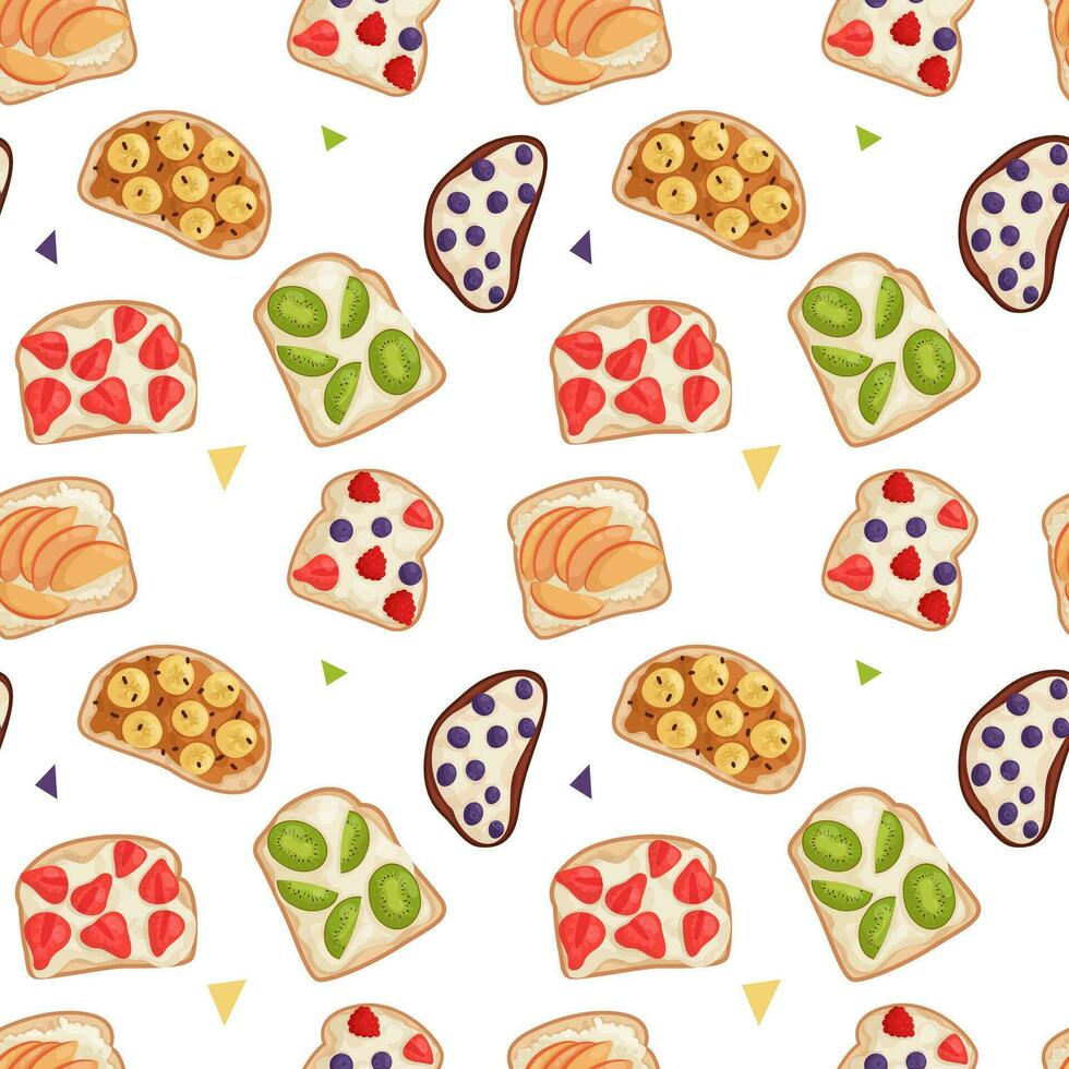 Vector pattern with sweet toasts