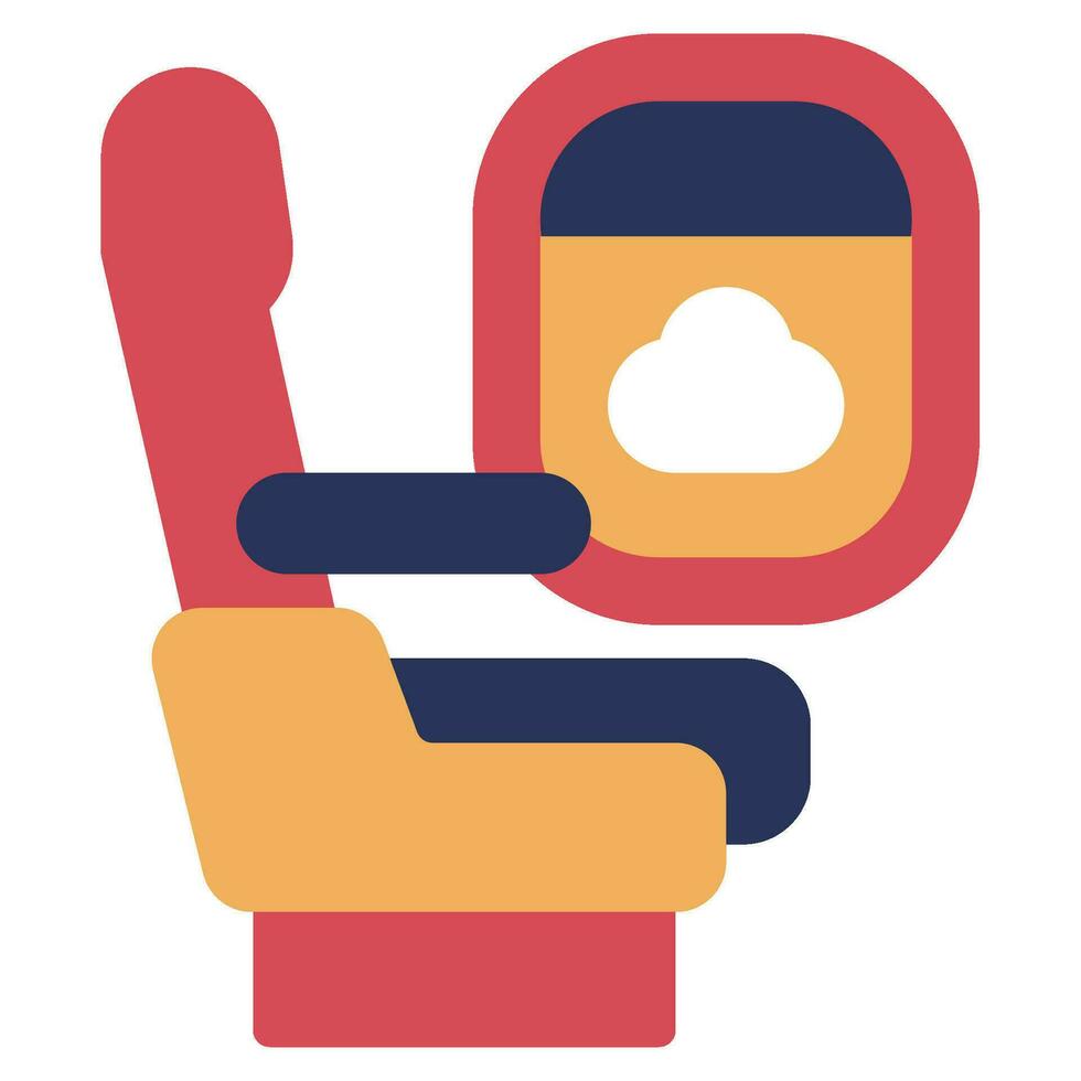 Airplane Seat Icon Illustration, for uiux, web, app, infographic, etc vector