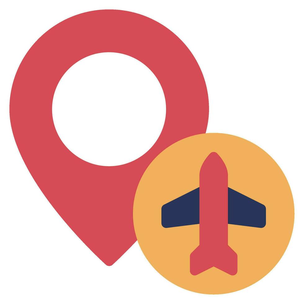 aeropuerto mapa icono ilustración, para uiux, web, aplicación, infografía, etc vector