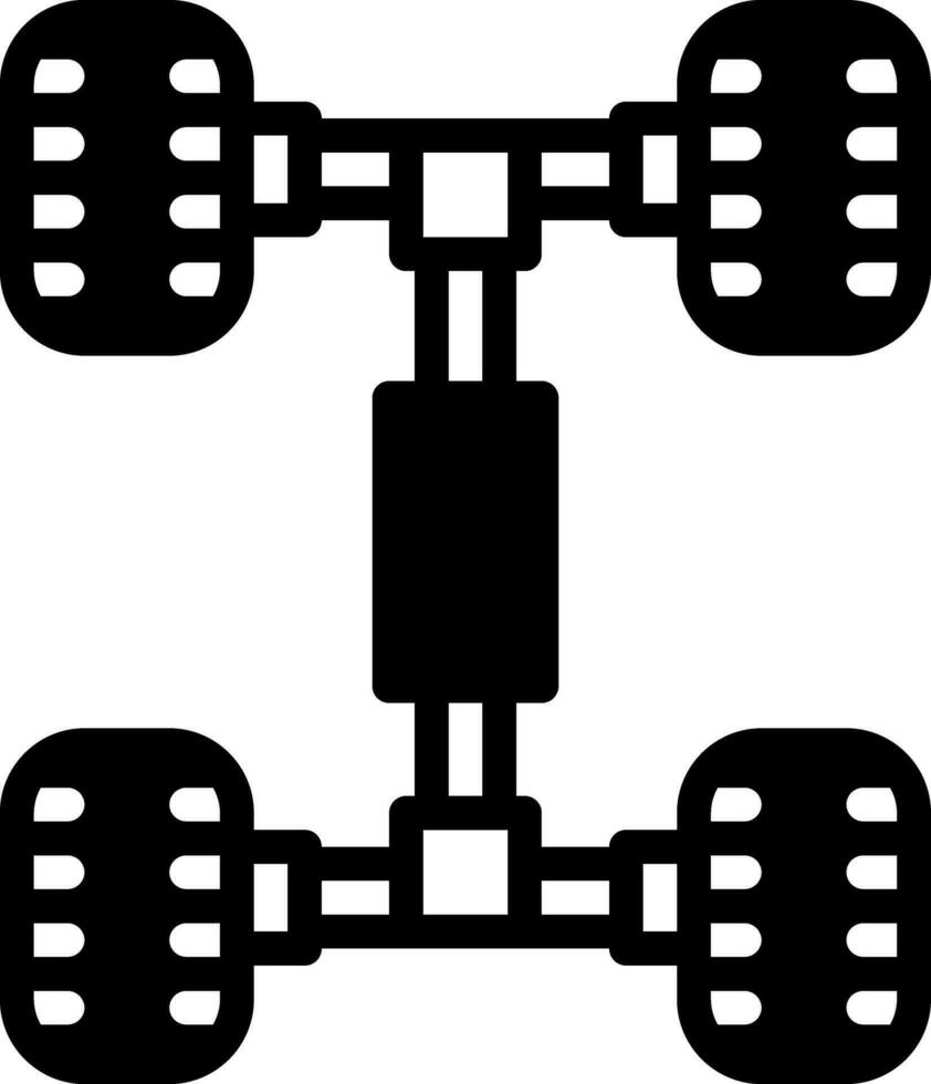 solid icon for chassis vector