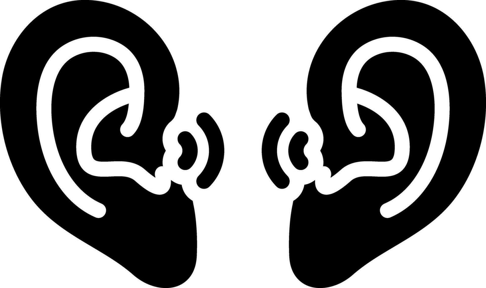 solid icon for ears vector