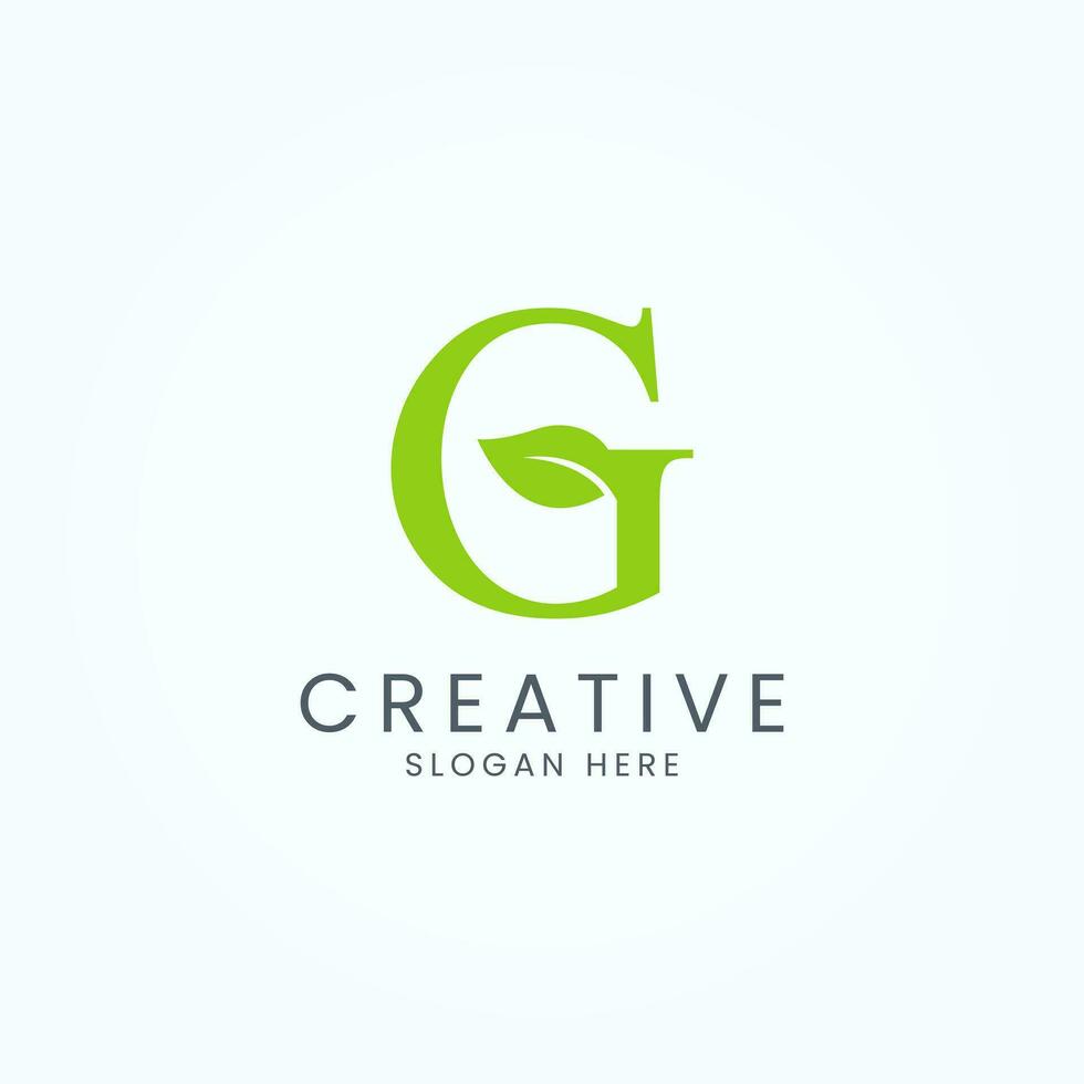 Alphabet letter G leaf logo icon design vector image