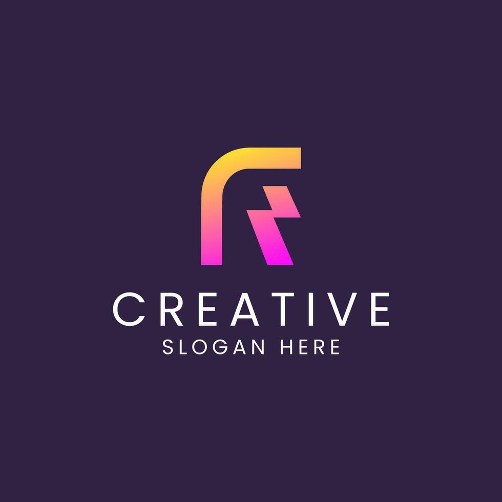 Letter R Power Energy Logo Design Vector Element