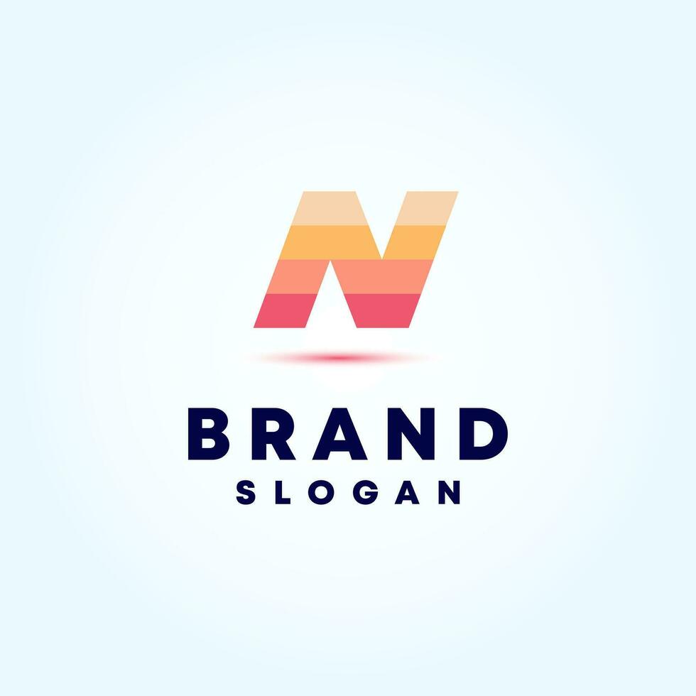 Abstract Letter N Logo Design Vector Template