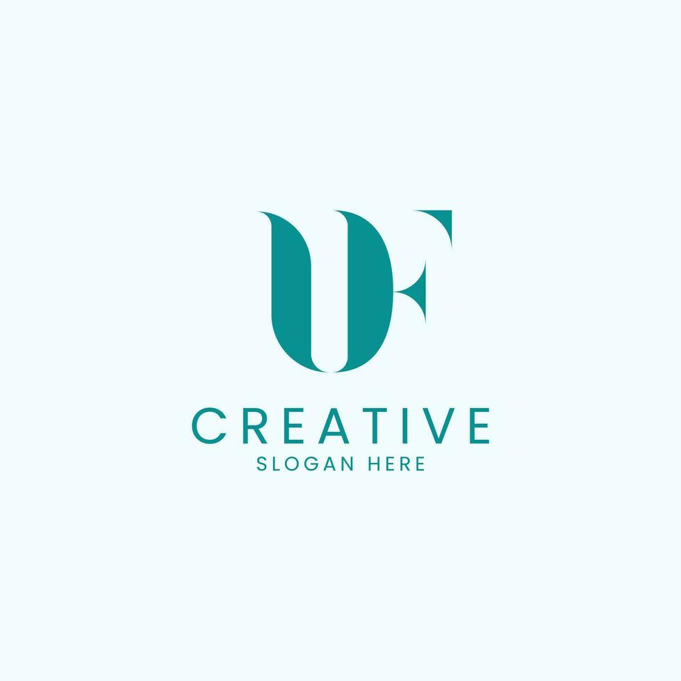Initial Luxury Letter UF Logo Design Vector image