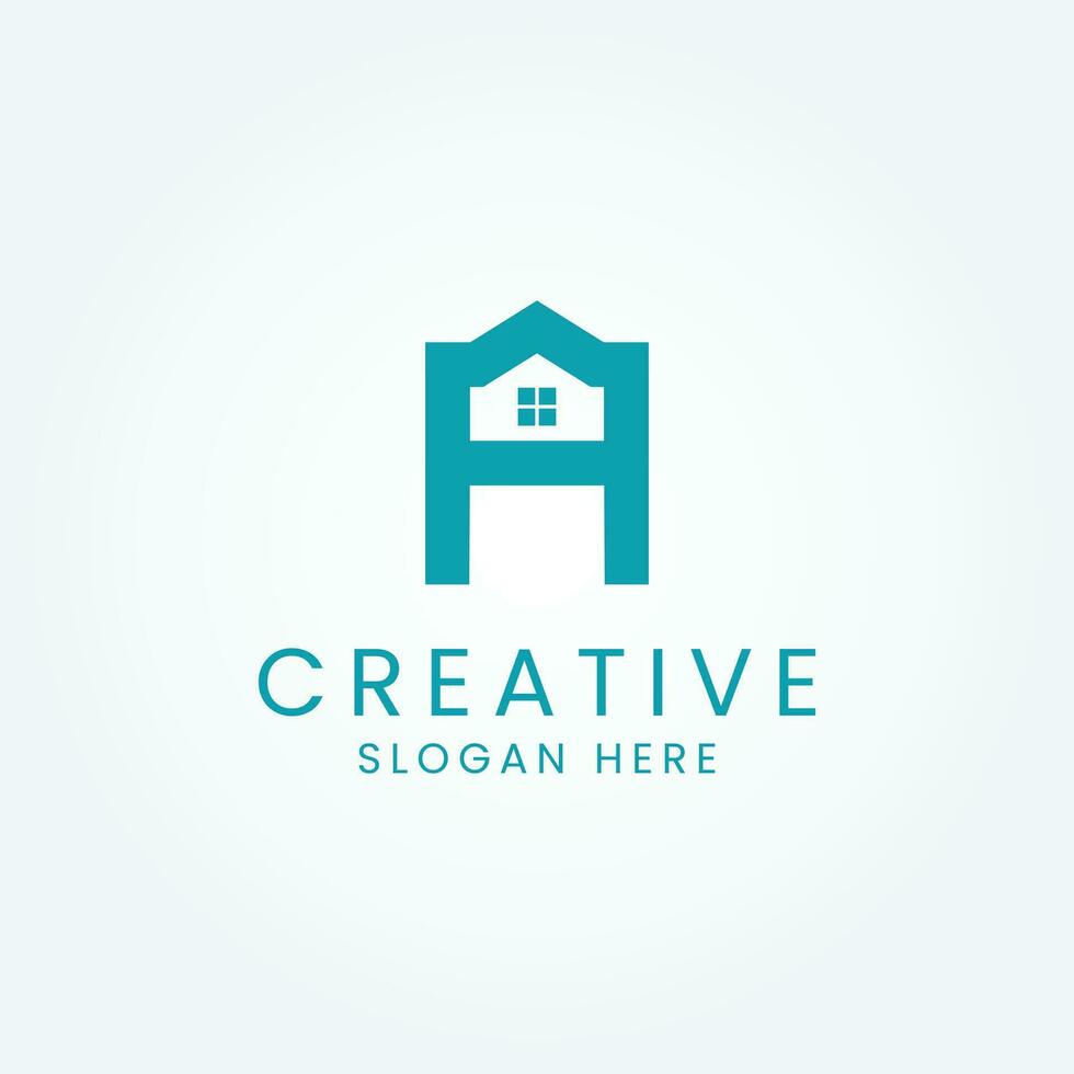 Abstract Letter A Home Logo Design Vector Image