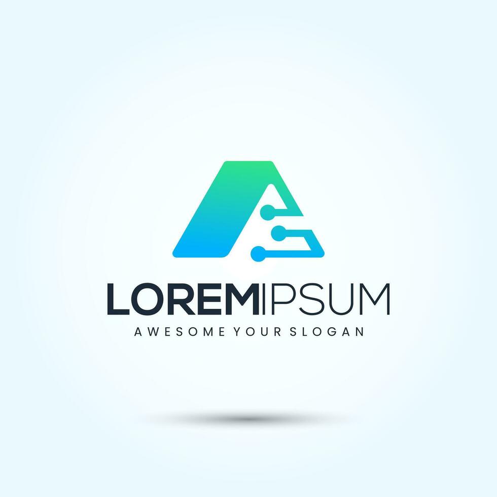 Technology Design with Letter A logo Concept Inspirations vector