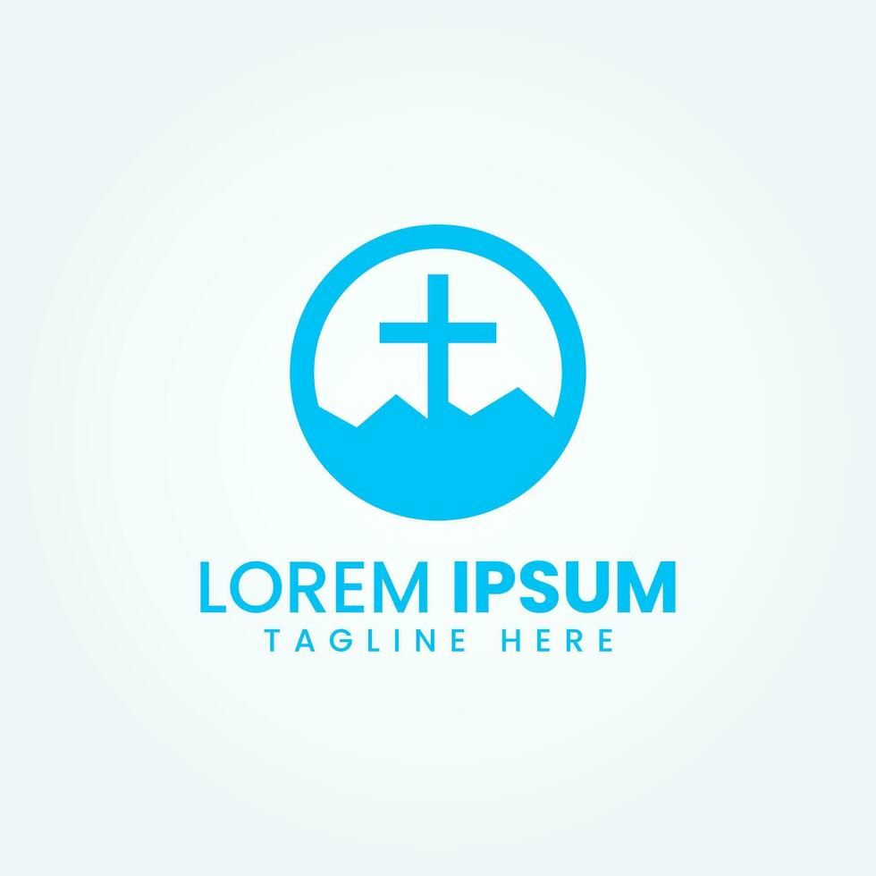 Abstract Church Cross logo Vector Image
