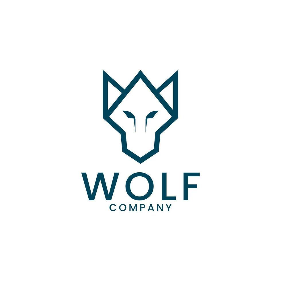 Abstract Letter W Wolf Head Logo Vector Image