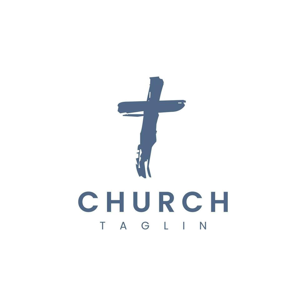 Abstract Church Cross logo Vector Image