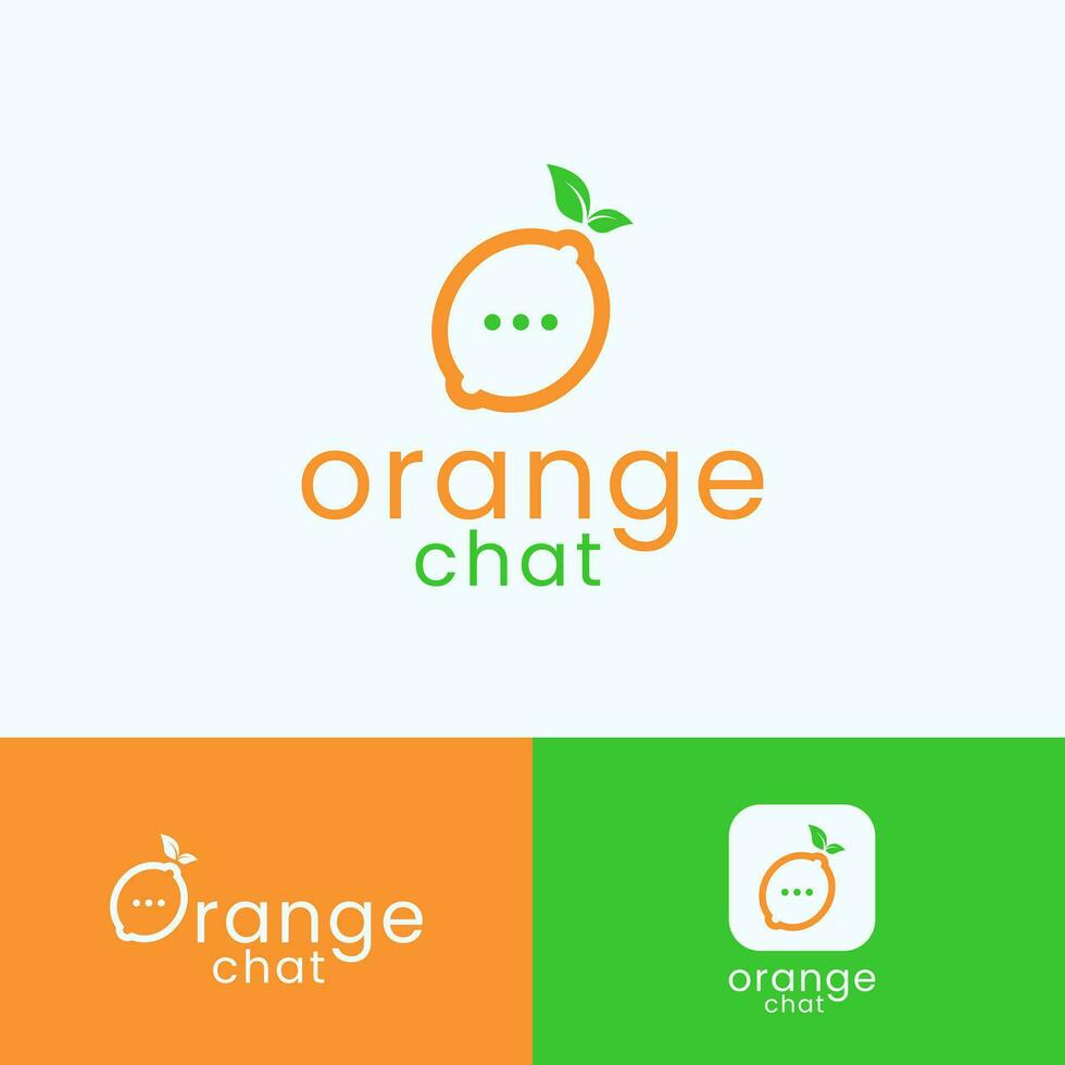Modern Orange Chat logo design vector template