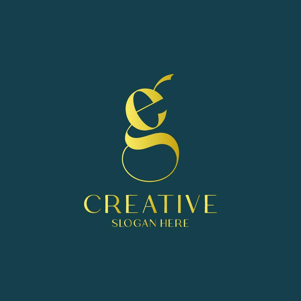 Creative Letter GE Logo Monogram Vector Image