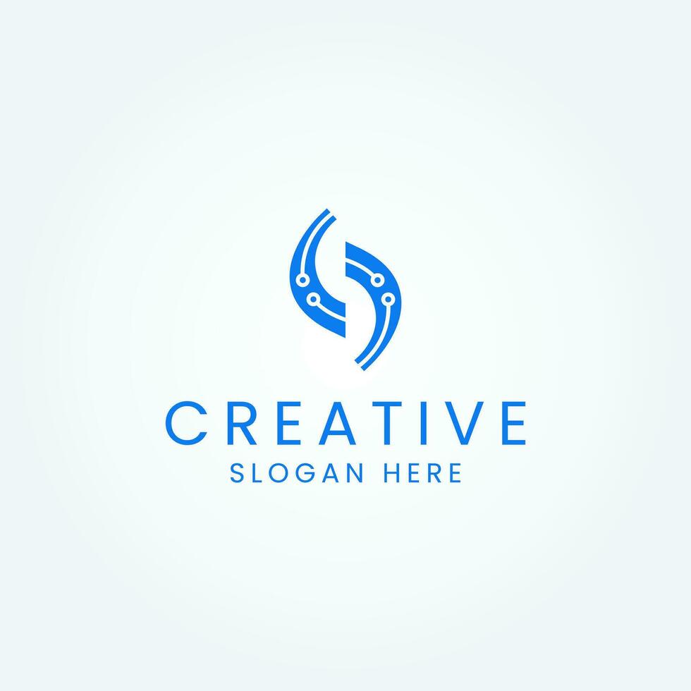 Creative letter S technology logo design template vector