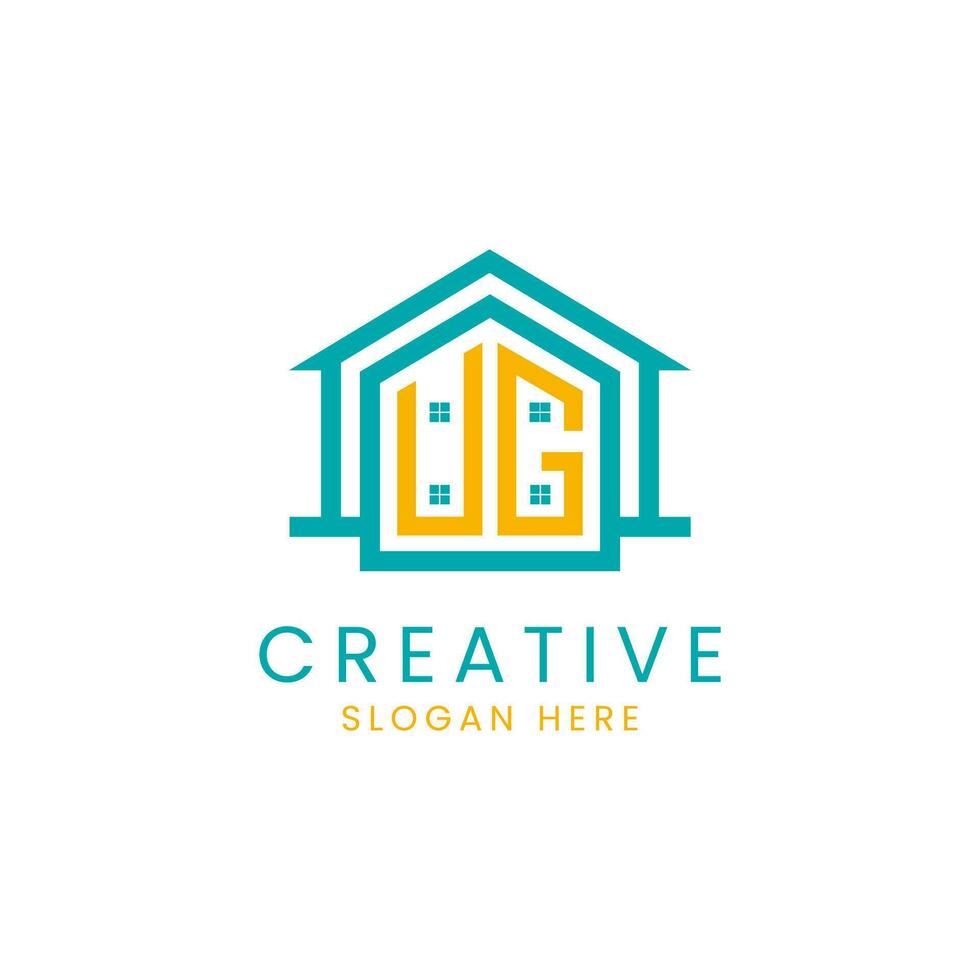 Initial letter UG property logo design vector template