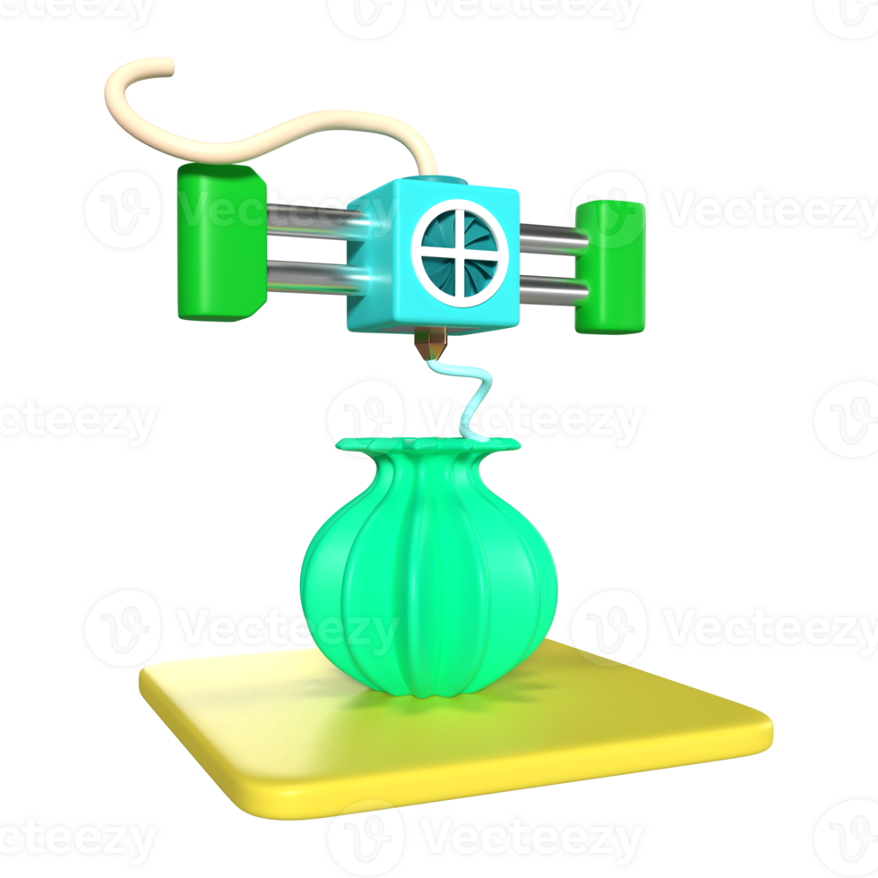 impresión florero 3d ilustración icono png