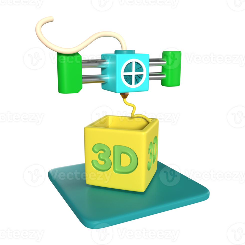 Printing 3D Text 3D Illustration Icon png