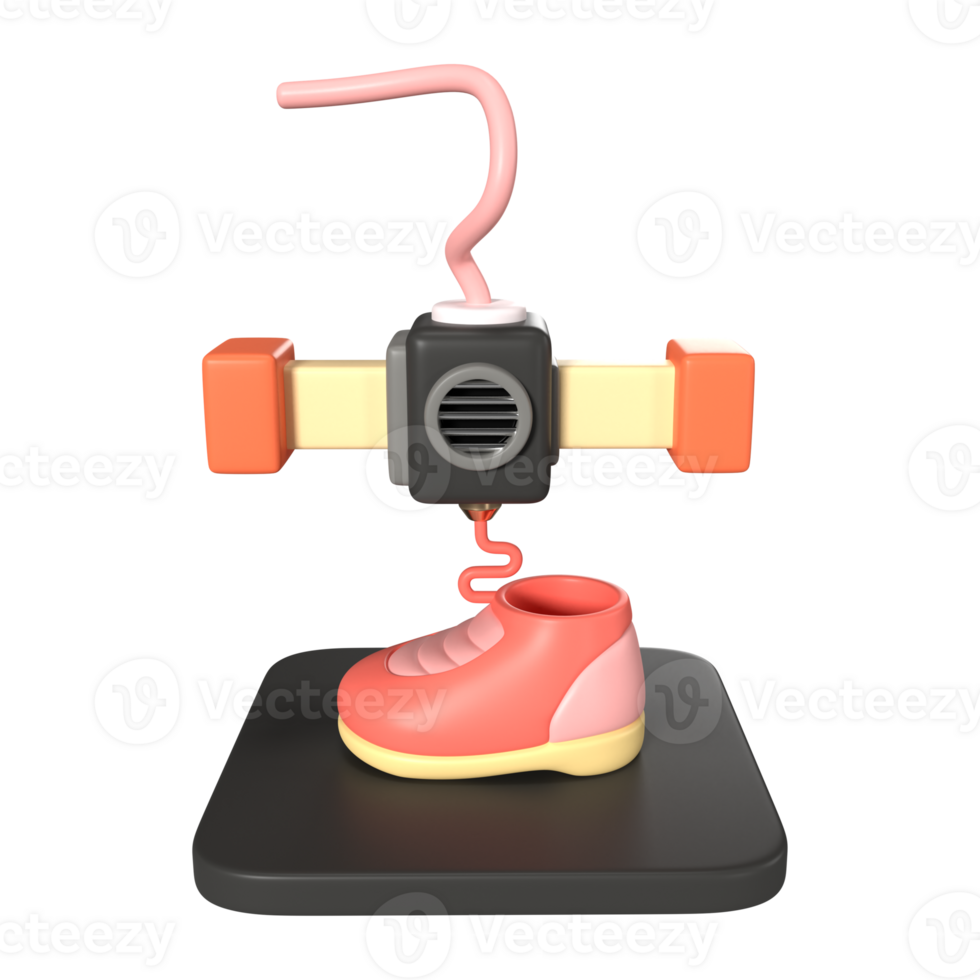 Printing Shoe 3D Illustration Icon png