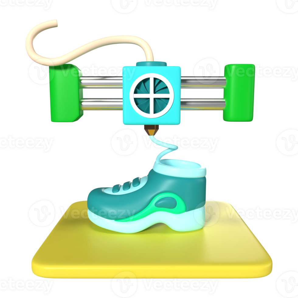 Printing Shoe 3D Illustration Icon png