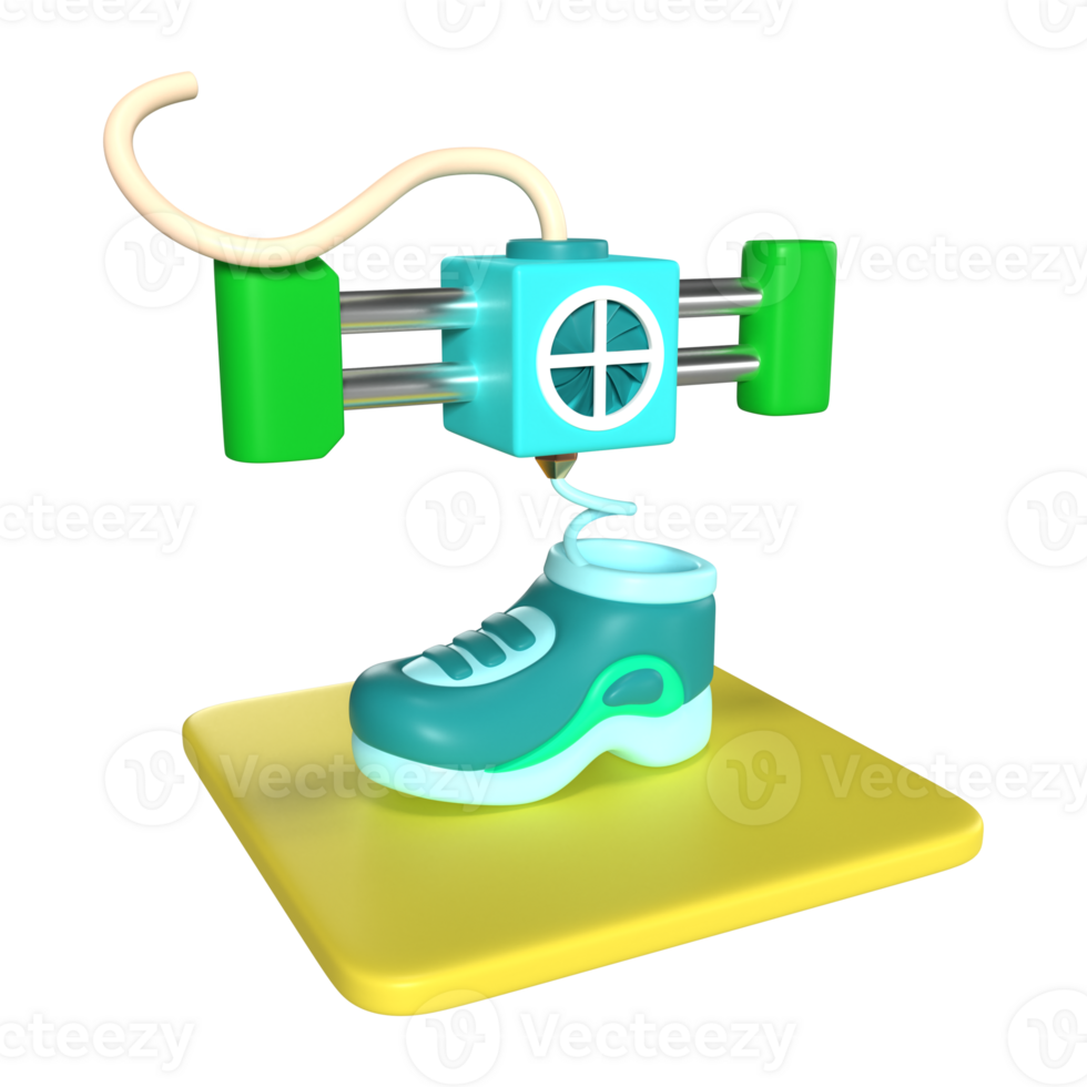 Printing Shoe 3D Illustration Icon png