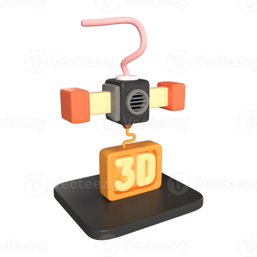 Printing 3D Text 3D Illustration Icon png