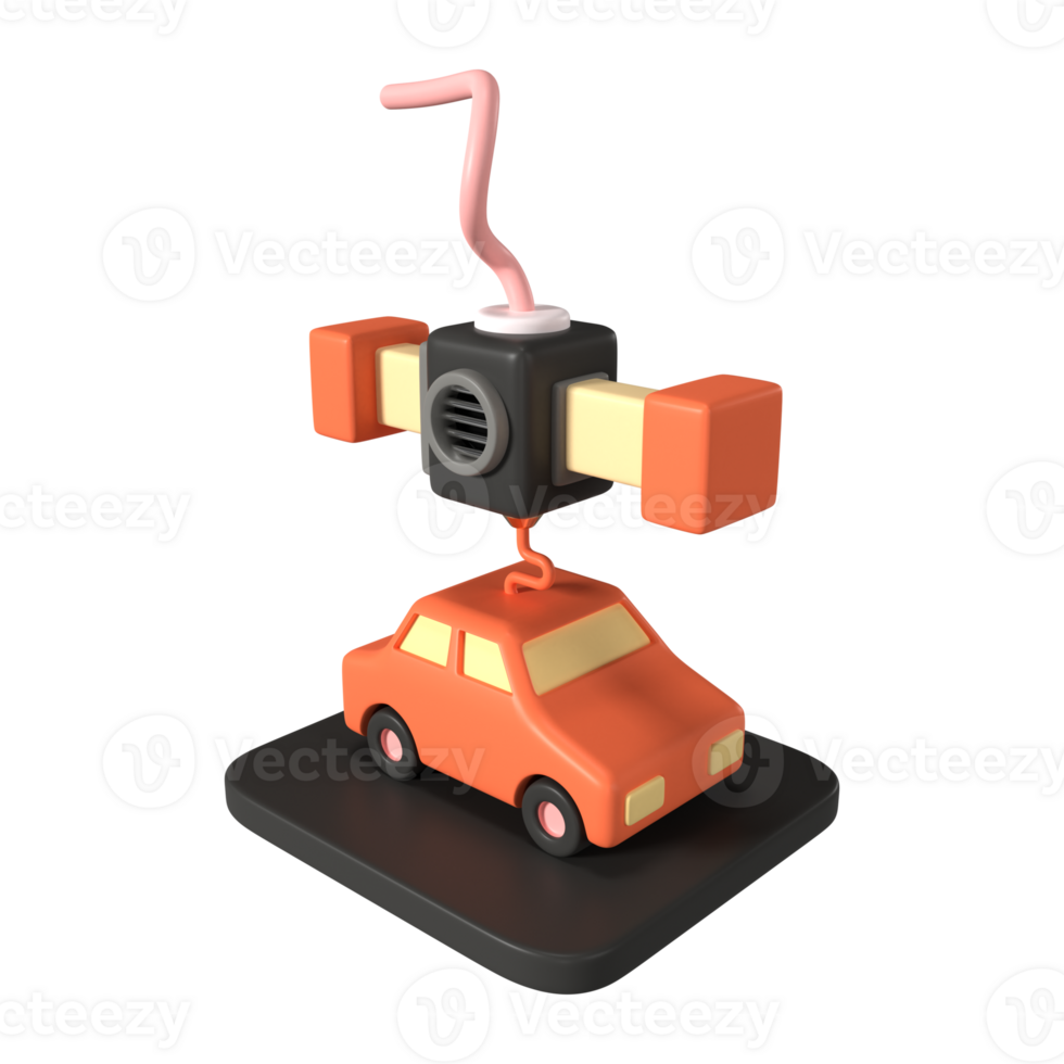 Printing Car 3D Illustration Icon png