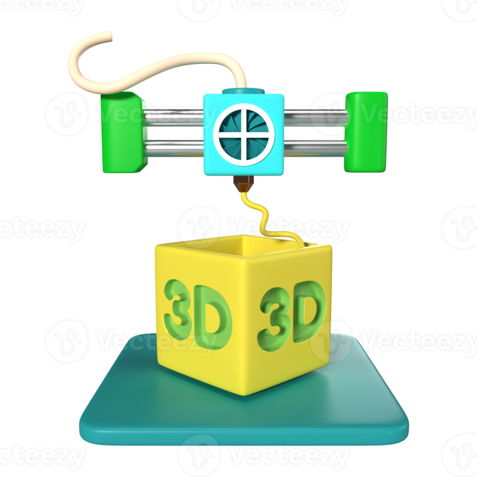 Printing 3D Text 3D Illustration Icon png