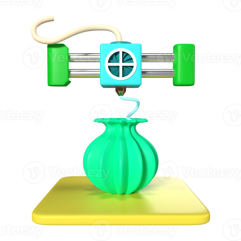 Printing Vase 3D Illustration Icon png