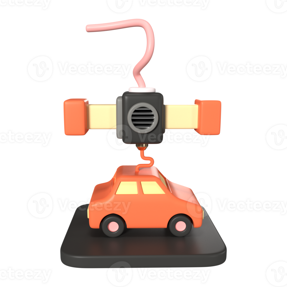 Printing Car 3D Illustration Icon png