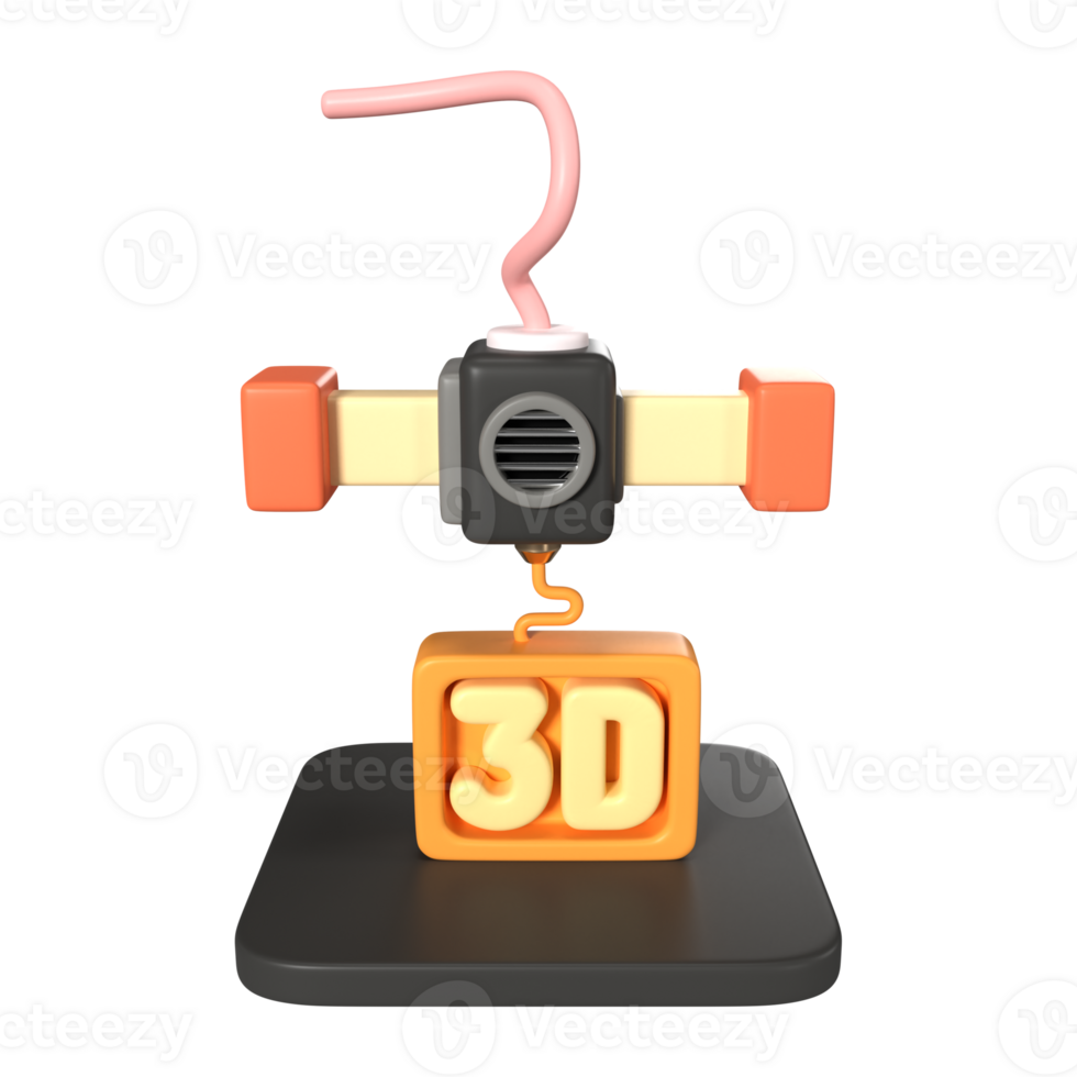Printing 3D Text 3D Illustration Icon png