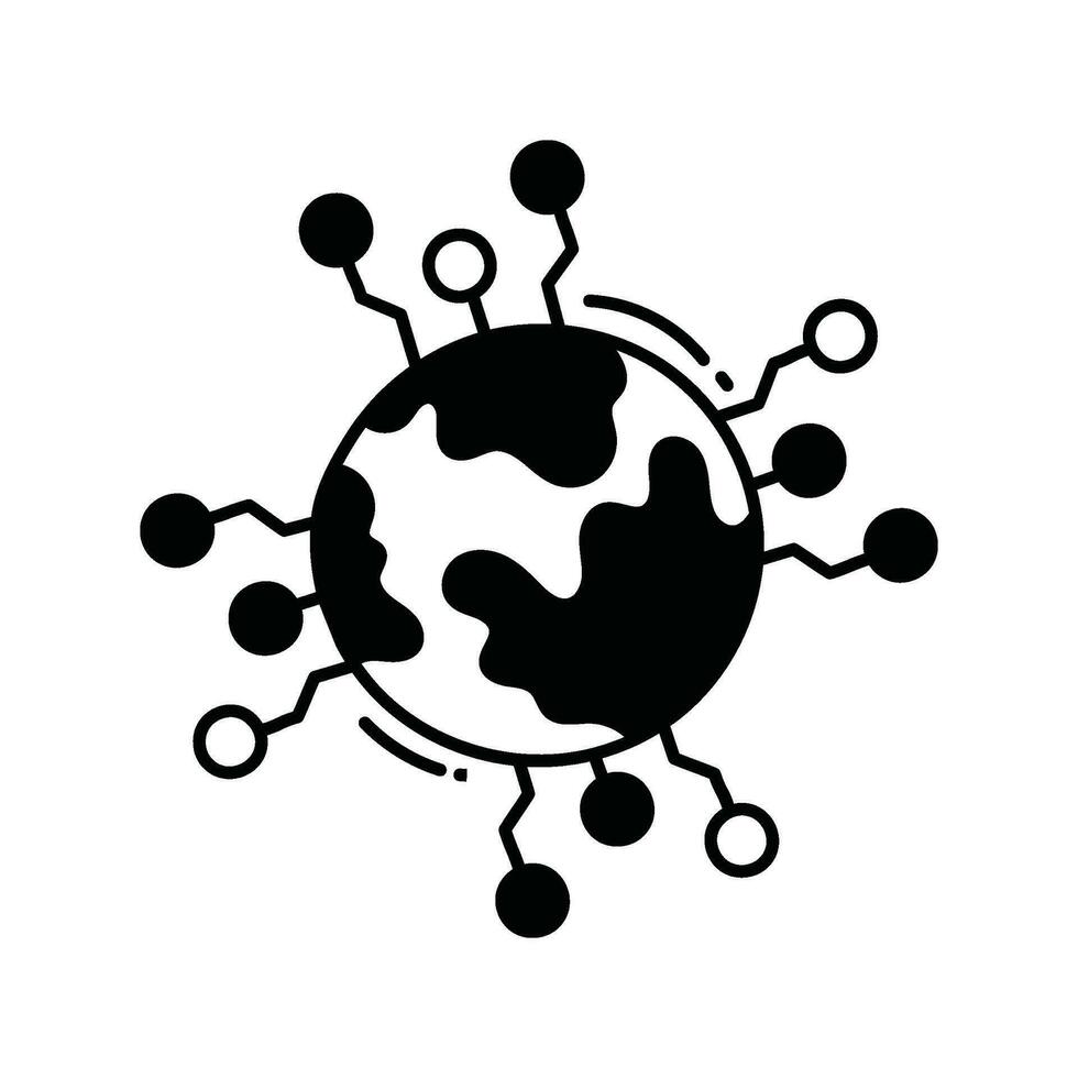 Global network doodle Icon Design illustration. Science and Technology Symbol on White background EPS 10 File vector