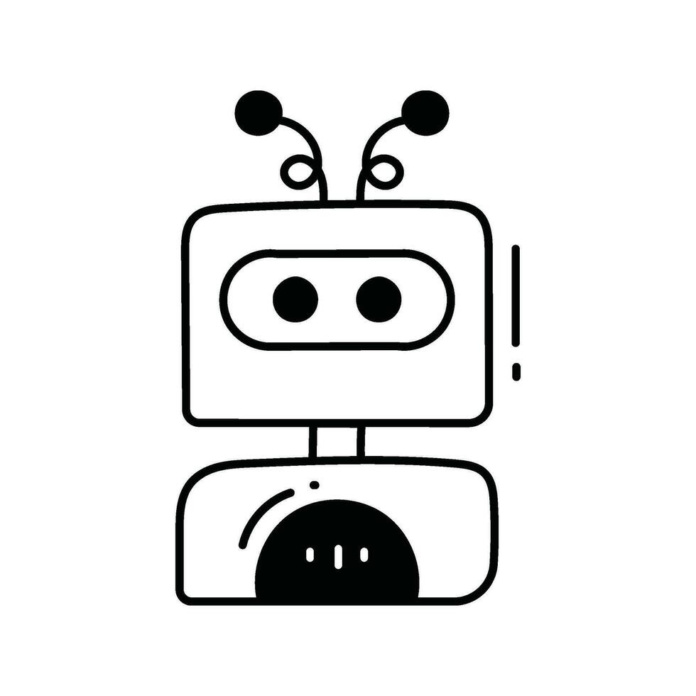 Robot doodle Icon Design illustration. Science and Technology Symbol on White background EPS 10 File vector